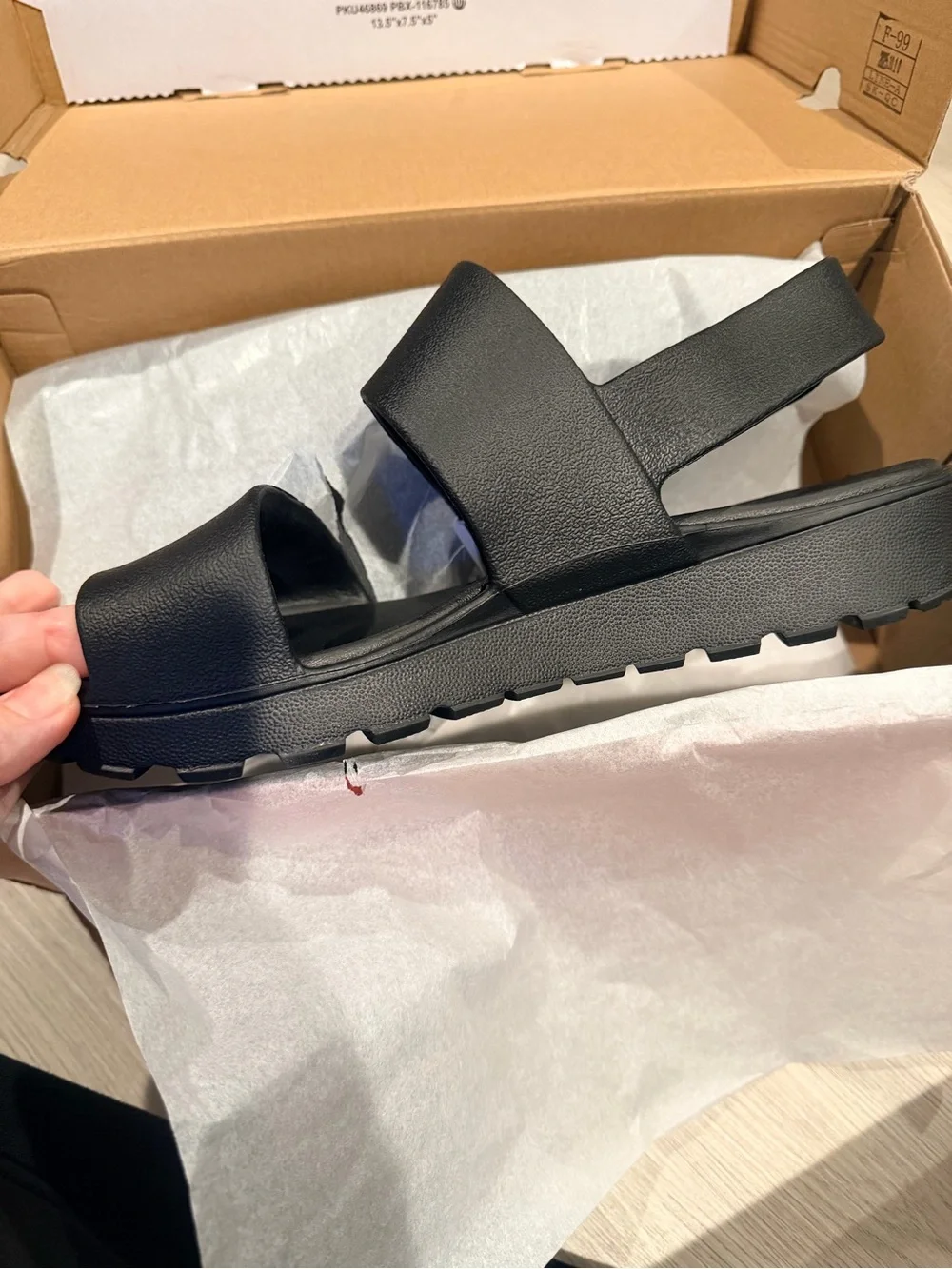 Skechers Black Double-Strap Slide Sandal Foamies Size 11 NWT